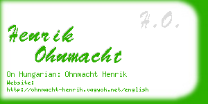 henrik ohnmacht business card